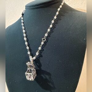 Silver Angel Pendant on Crystal Chain